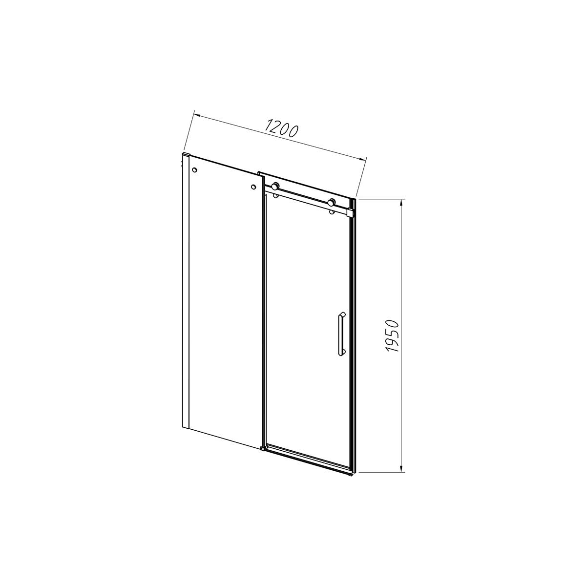 Душевая дверь Como-N VDS-4CN120CLB, 1200, черный, стекло прозрачное - Gidratop.ru изображение