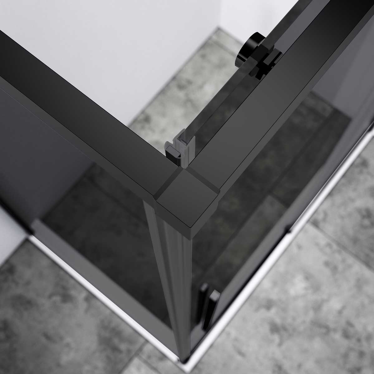 Душевой уголок Slim-N VSR-4SN8013CGB, 1300*800, черный, стекло тонированное - Gidratop.ru изображение