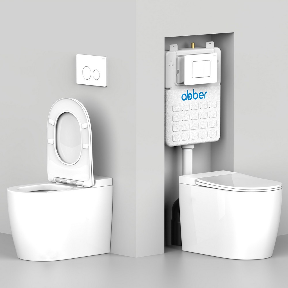 Унитаз ABBER Rechteck AC1211 приставной белый, безободковый - Gidratop.ru изображение
