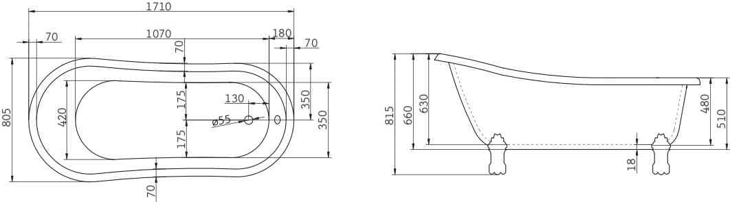 Акриловая ванна BELBAGNO BB04 - Gidratop.ru изображение