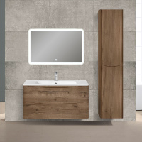 База под раковину Paola 1000 подвесная, 2 выкатных ящика soft close, V.Oak - Gidratop.ru изображение