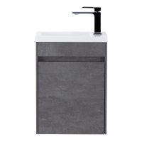 PIETRA MINI База под раковину подвесная, левостороннее исполнение PIETRA MINI-400-1A-SO-SCM-L, Stucco Cemento 394x217x520