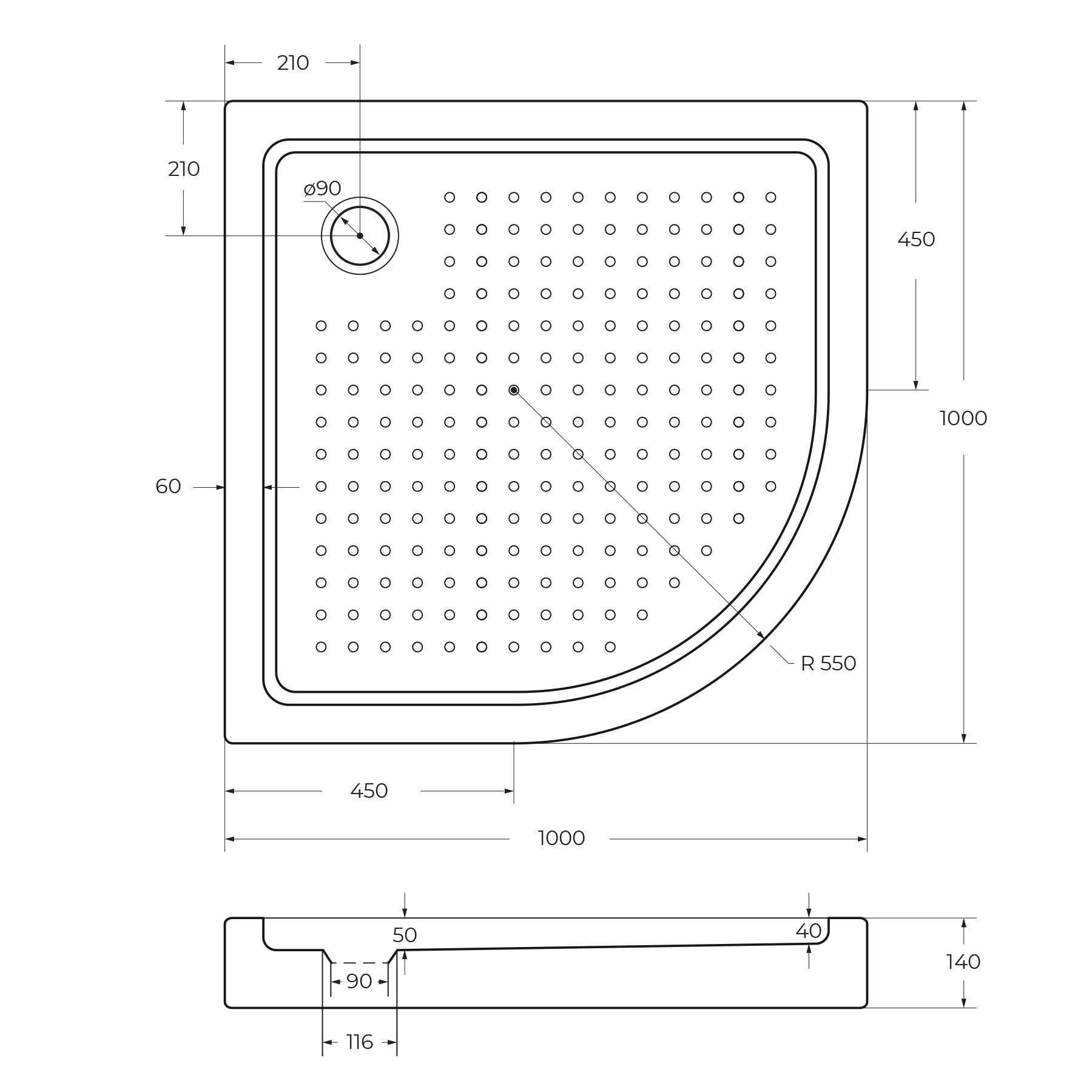 акриловый поддон CEZARES TRAY-A-R-100-55-15-W0 - Gidratop.ru изображение