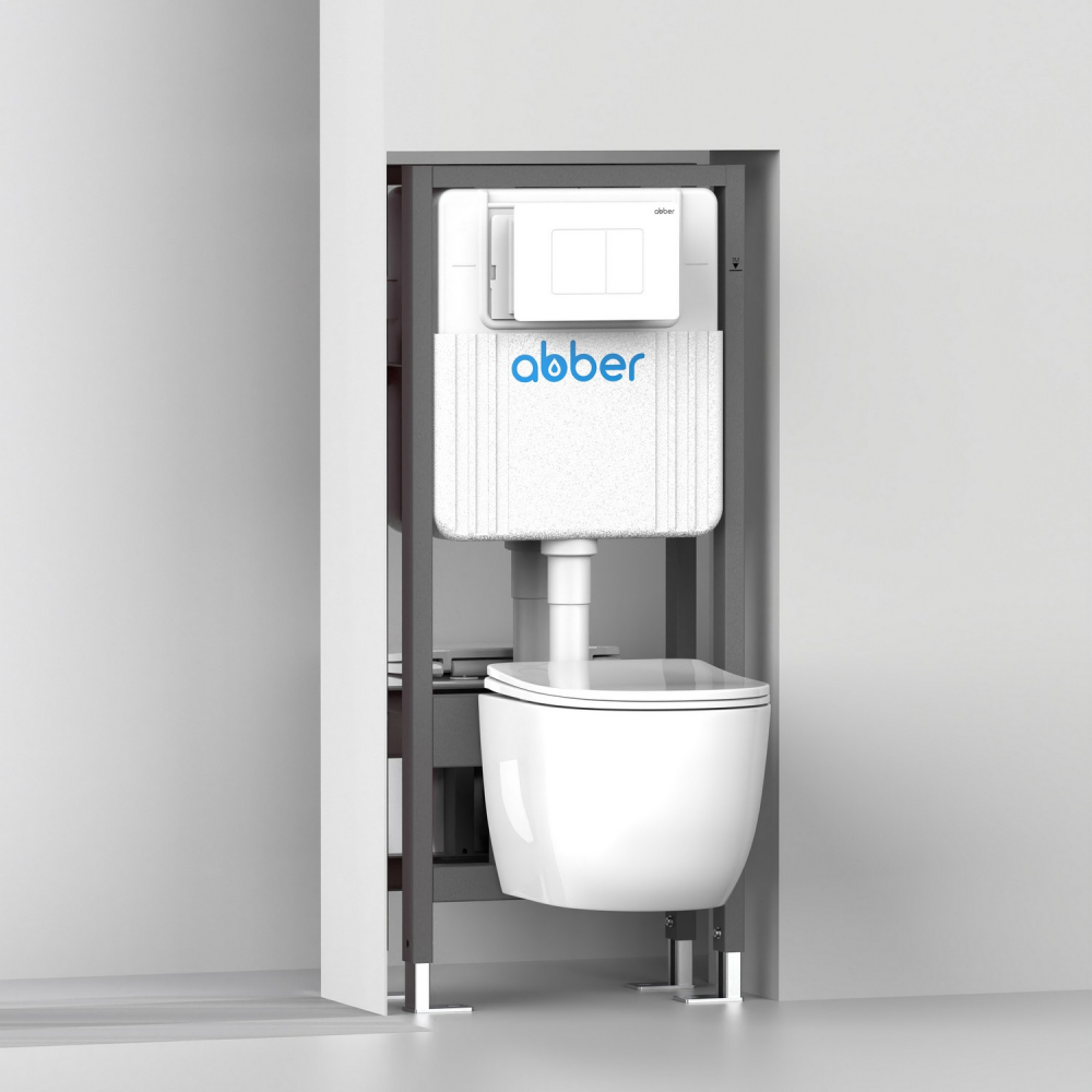 Инсталляция двойная самонесущая ABBER AC0106 для двух подвесных унитазов - Gidratop.ru изображение