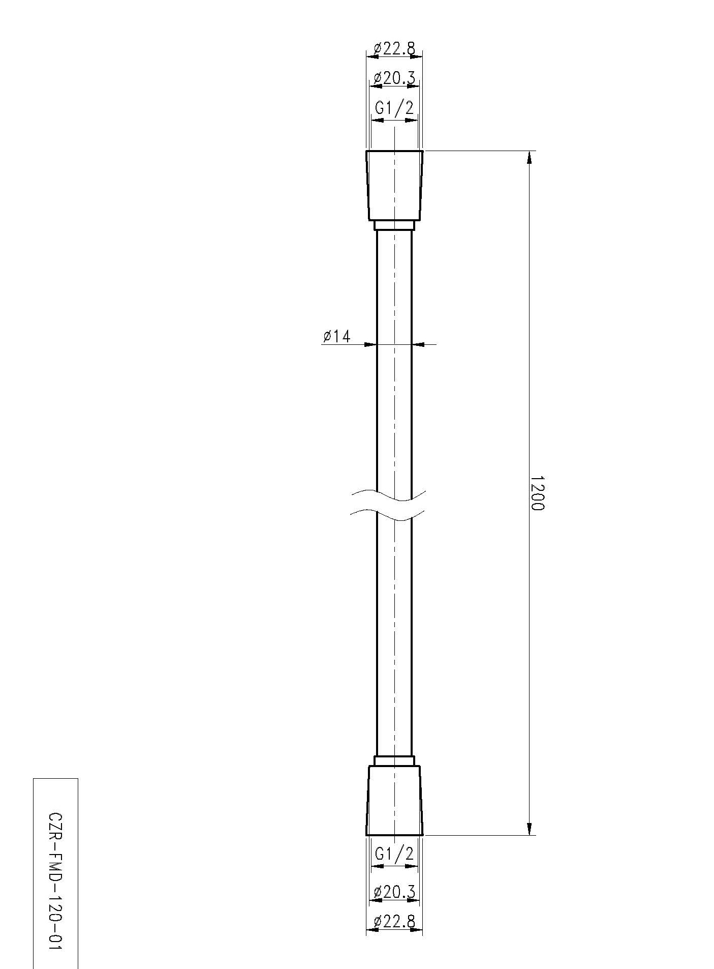 CZR-FMD-120-01 Гибкий шланг PVC, длина 1,2 м, хром - Gidratop.ru изображение