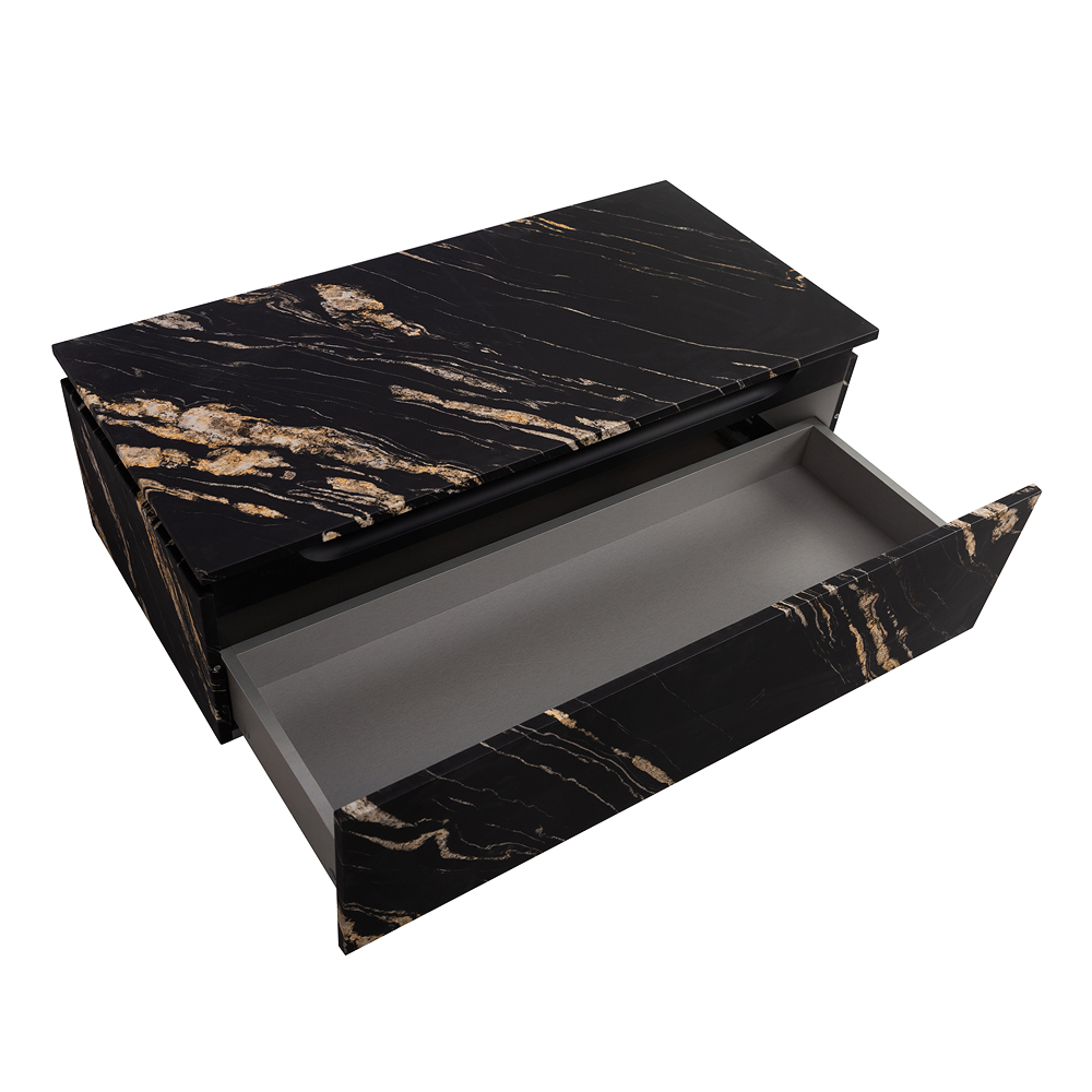SLIDER Тумба с одним выкатным ящиком, черный Фьюжн, 996x476x300, SLIDER-1000-1C-PI-NF-P - Gidratop.ru изображение