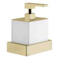 GESSI  INVERSO ACCESSORIES дозатор для жидкого мыла настенный белый, цвет: Brass Brushed PVD - Gidratop.ru изображение