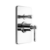 GESSI VENTI20 смеситель встраиваемый, однорычажный, с переключателем на 2 положения, внешняя часть, цвет хром - Gidratop.ru изображение