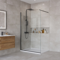 Душевая перегородка BelBagno KRAFT-L-1-120-C-NERO - Gidratop.ru изображение