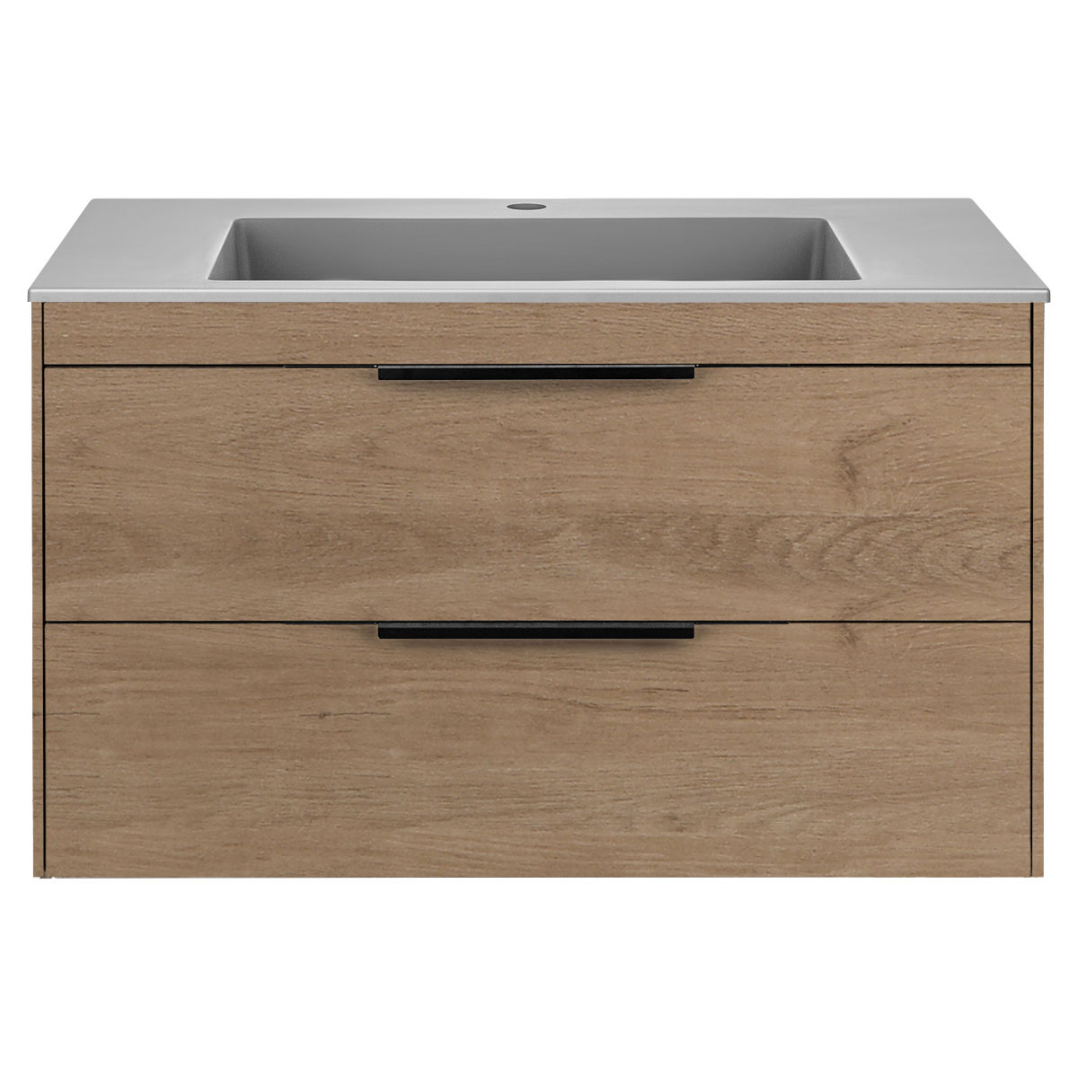 База под раковину Chiara 2D 800 подвесная, 2 выкатных ящика soft-close, N.Oak - Gidratop.ru изображение