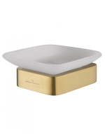 Мыльница с держателем WONZON & WOGHAND LOTTE, Брашированное золото (WW-8322-BG) - Gidratop.ru изображение