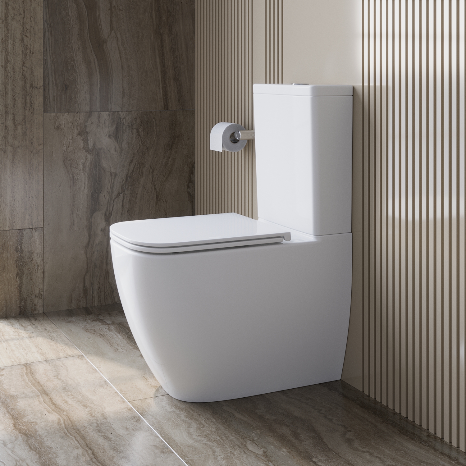 Унитаз-компакт безободковый со смывом TORNADO BelBagno LUCE-TOR BB2197CP-TOR/SC/BB2197T - Gidratop.ru изображение