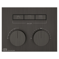 Gessi Hi-Fi термостат для душа, с включением до 3 источников одновременно (внешняя часть), цвет: Black Metal Brushed PVD - Gidratop.ru изображение