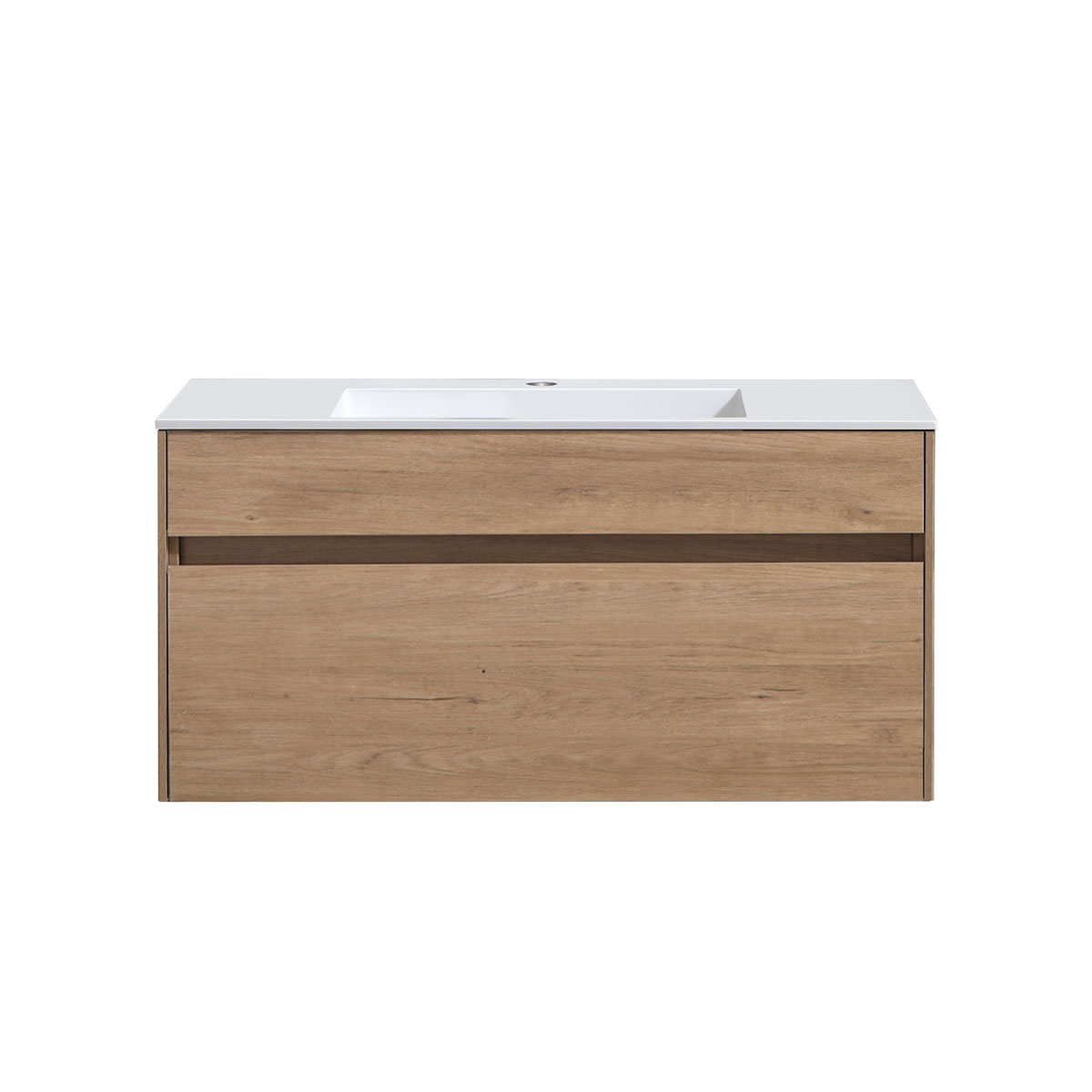 База под раковину Chiara 1000 подвесная, 1 выкатной ящик soft-close, N.Oak - Gidratop.ru изображение
