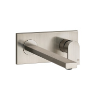 Gessi Emporio Via manzoni внешняя часть для настенного смесителя с длинным изливом, без донного клапана, цвет: Finox Brushed Nickel - Gidratop.ru изображение