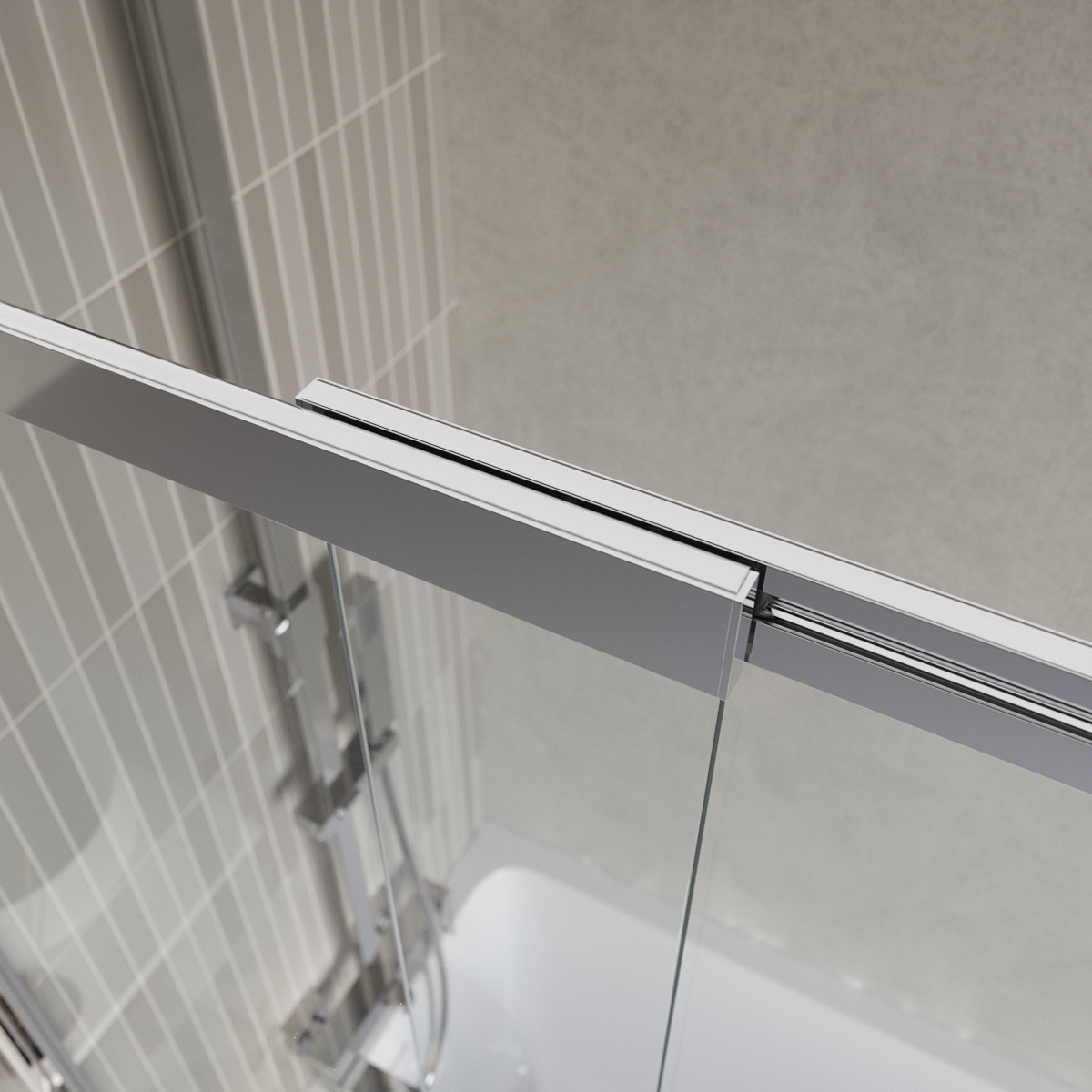 Душевая шторка на ванну BelBagno LUCE-VF-11-80/145-C-Cr - Gidratop.ru изображение