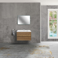 База под раковину Gio 800 подвесная, 2 выкатных ящика soft-close, T.Oak - Gidratop.ru изображение