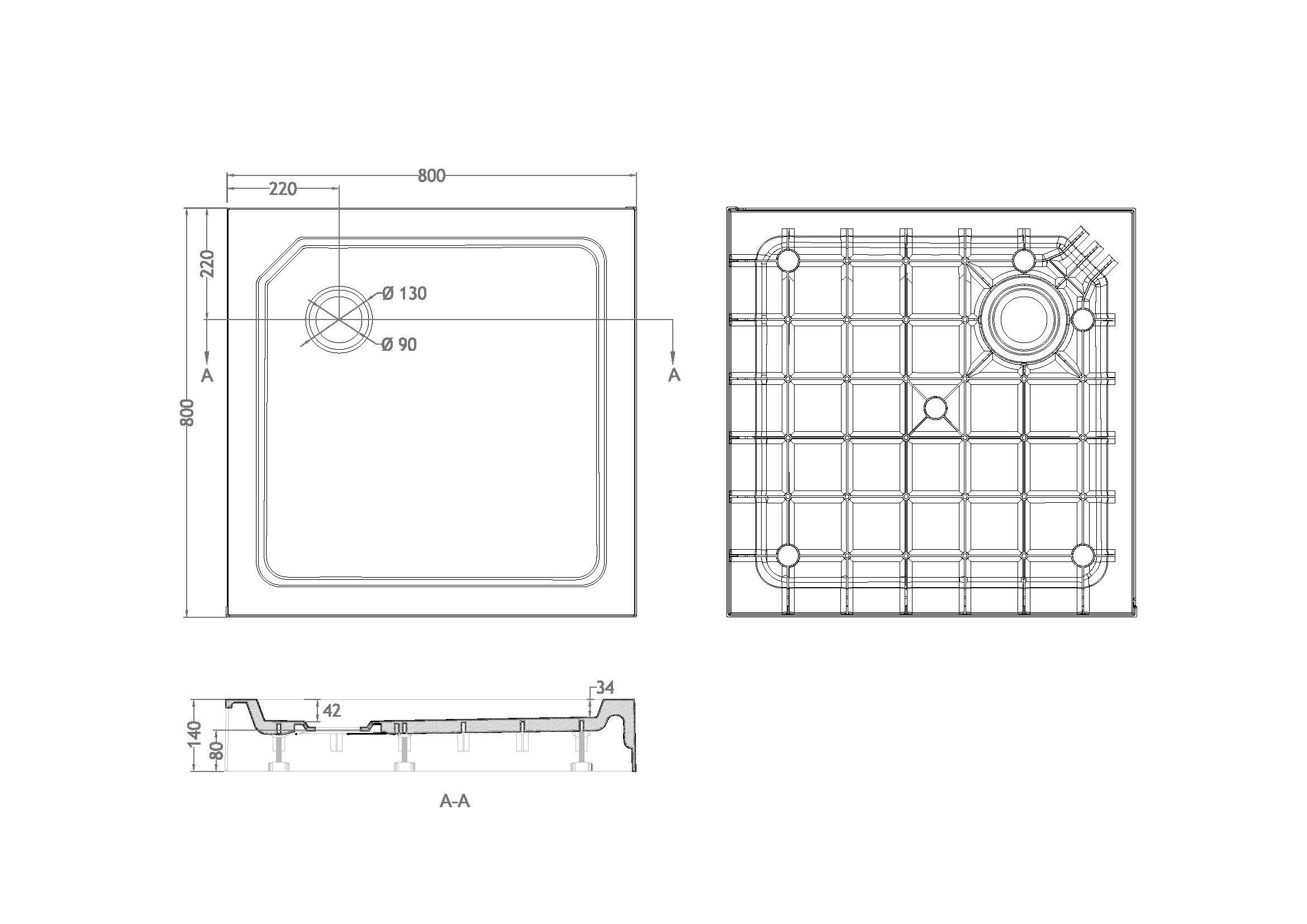Поддон SMC CEZARES TRAY-SMC-A-80-55-150-W - Gidratop.ru изображение