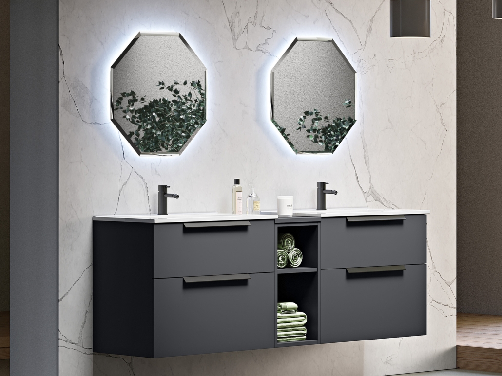 Зеркало со встроенной LED подсветкой  45079, 80x80x3 - Gidratop.ru изображение
