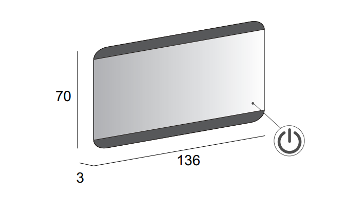 Зеркало со встроенной LED подстветкой и сенсорным выключателем Touch System, риверсивное 45006, 136х70 - Gidratop.ru изображение