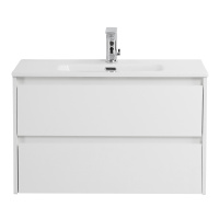 KRAFT 39 База под раковину подвесная с двумя выкатными ящиками, Bianco Opaco, 800х390x500, KRAFT 39-800/390-2C-SO-BO - Gidratop.ru изображение