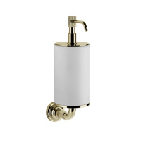 GESSI VENTI20 дозатор для жидкого мыла подвесной, цвет белый, фурнитура Brass PVD - Gidratop.ru изображение
