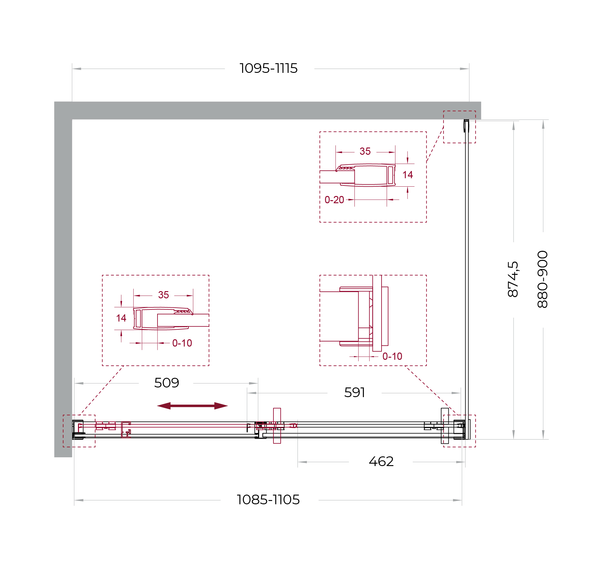 Душевой уголок BelBagno SOFT_CLOSE-1-AH-1-110/90-C-Cr - Gidratop.ru изображение