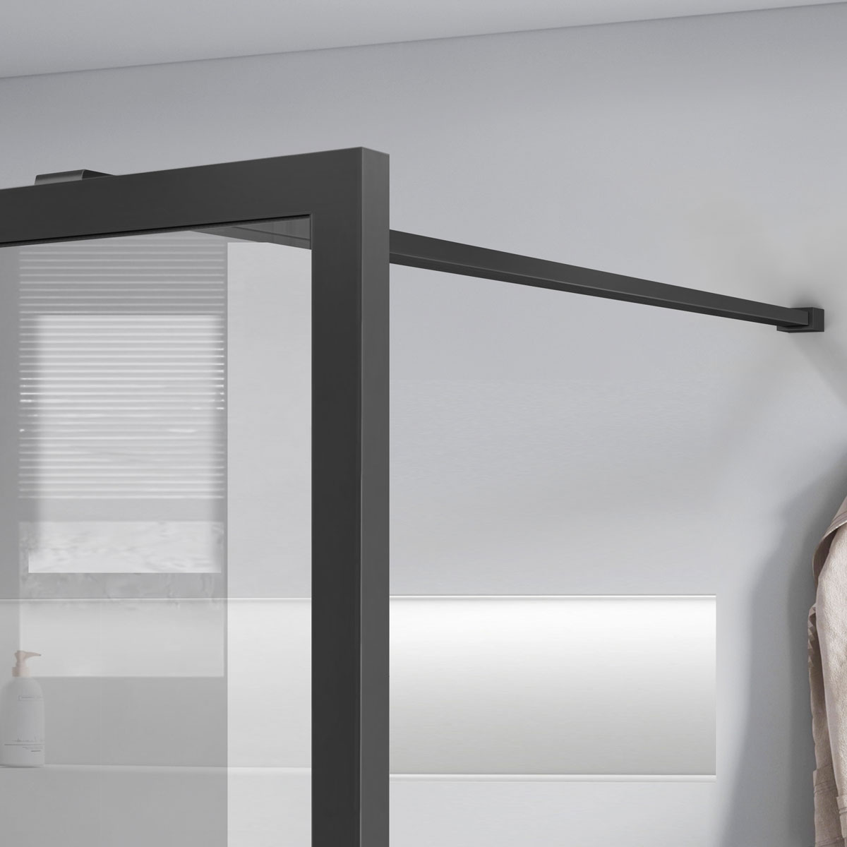 Душевая перегородка Walk-In VSW-1HC900CFGM, 900*2000, вороненая сталь, стекло прозрачное/рифленое - Gidratop.ru изображение