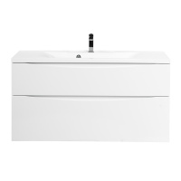 MARINO-H60 База под раковину подвесная с двумя выкатными ящиками, Bianco Lucido, 1200x450x600, MARINO-H60-1200-2C-SO-BL-P - Gidratop.ru изображение