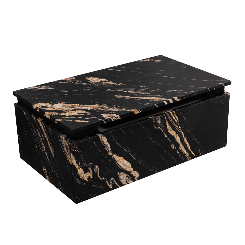 SLIDER Тумба с одним выкатным ящиком, черный Фьюжн, 796x476x300, SLIDER-800-1C-PI-NF-P - Gidratop.ru изображение