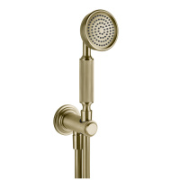 GESSI VENTI20 комплект для душа с ручным душем, шлангом 1500 мм., держателем с подводом воды, цвет Brushed Brass PVD - Gidratop.ru изображение