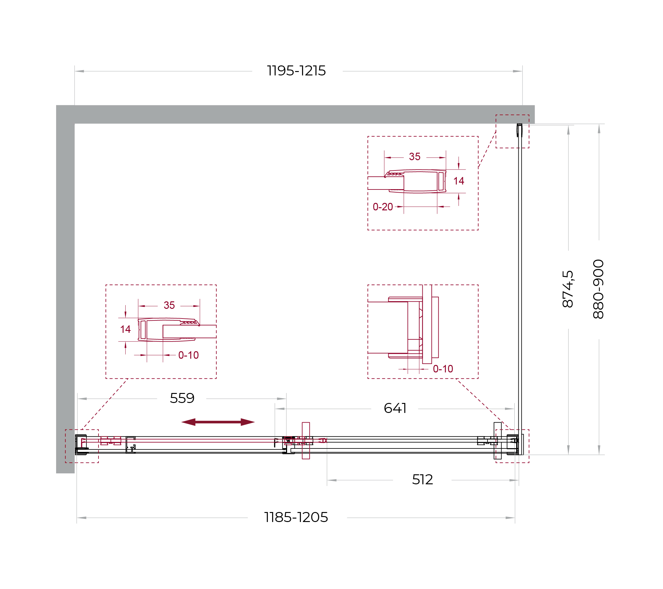 Душевой уголок BelBagno SOFT_CLOSE-1-AH-1-120/90-C-GM - Gidratop.ru изображение