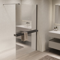 Душевая перегородка Walk-In VSW-1HR100MRGM, 1000*2000, вороненая сталь, стекло зеркальное - Gidratop.ru изображение