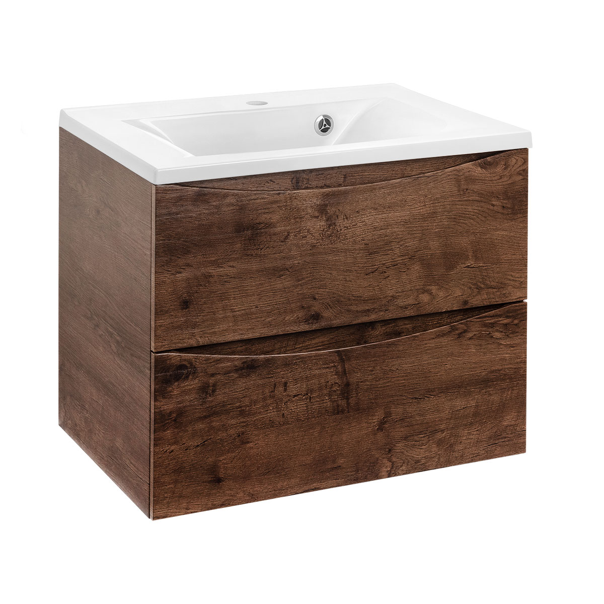 База под раковину Mia 650 подвесная, 2 выкатных ящика soft close, R.Wood - Gidratop.ru изображение
