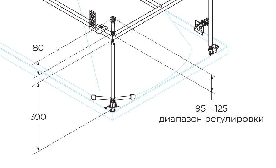 Металлическая ножка к каркасу акриловой ванны CEZARES 9002021 - Gidratop.ru изображение