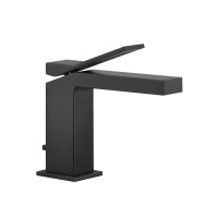 Gessi Rettangolo K смеситель для раковины на 1 отверстие, с донным клапаном, цвет: черный - Gidratop.ru изображение