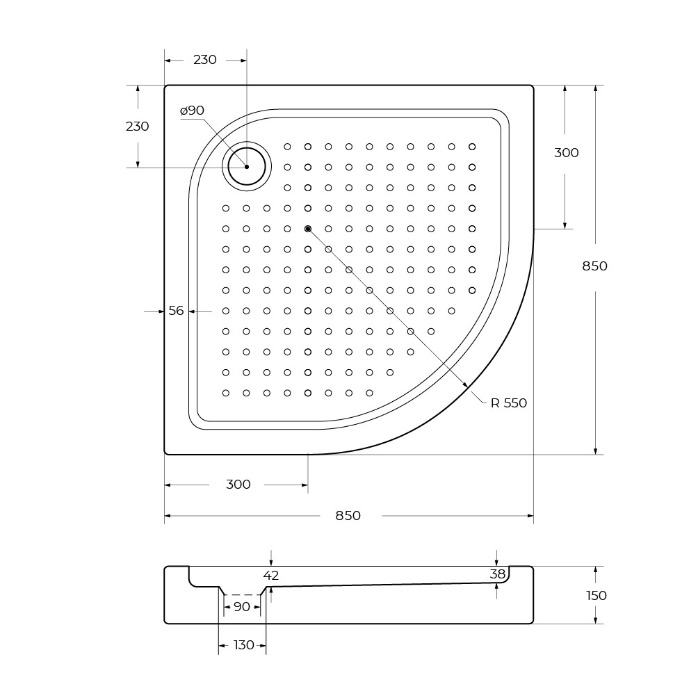 Акриловый поддон BelBagno TRAY-BB-R-85-550-15-W - Gidratop.ru изображение