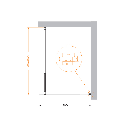 Душевая перегородка BelBagno KRAFT-L-1-70-C-Cr - Gidratop.ru изображение