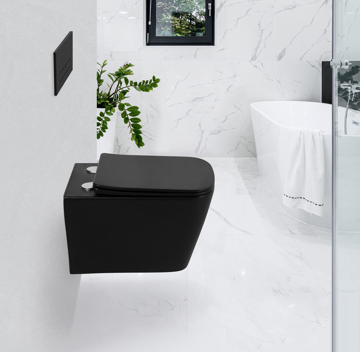 Унитаз подвесной безободковый BelBagno ARDENTE-C, черный BB3202CHR-MB/BB3202SC-MB - Gidratop.ru изображение