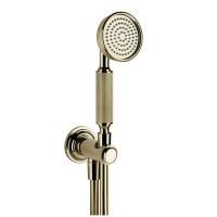 GESSI VENTI20 комплект для душа с ручным душем, шлангом 1500 мм., держателем с подводом воды, цвет Brass PVD - Gidratop.ru изображение