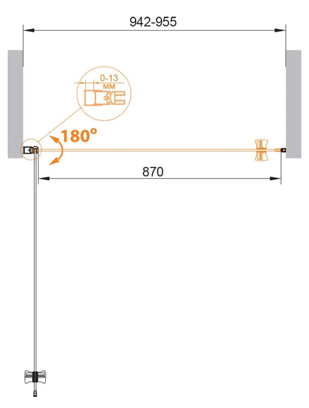 Душевая дверь CEZARES ECO-O-B-1-95-C-Cr - Gidratop.ru изображение