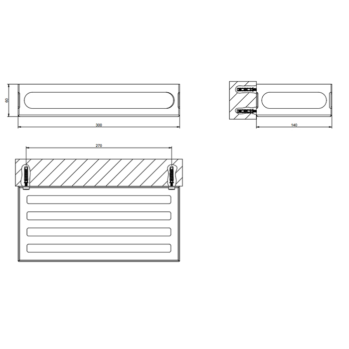 GESSI Rilievo полка 30 см., цвет: nero XL - Gidratop.ru изображение