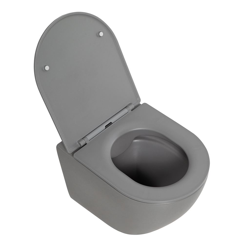 Унитаз подвесной безободковый BelBagno COLORATO BB062CHR-GR/BB062SC-GR - Gidratop.ru изображение