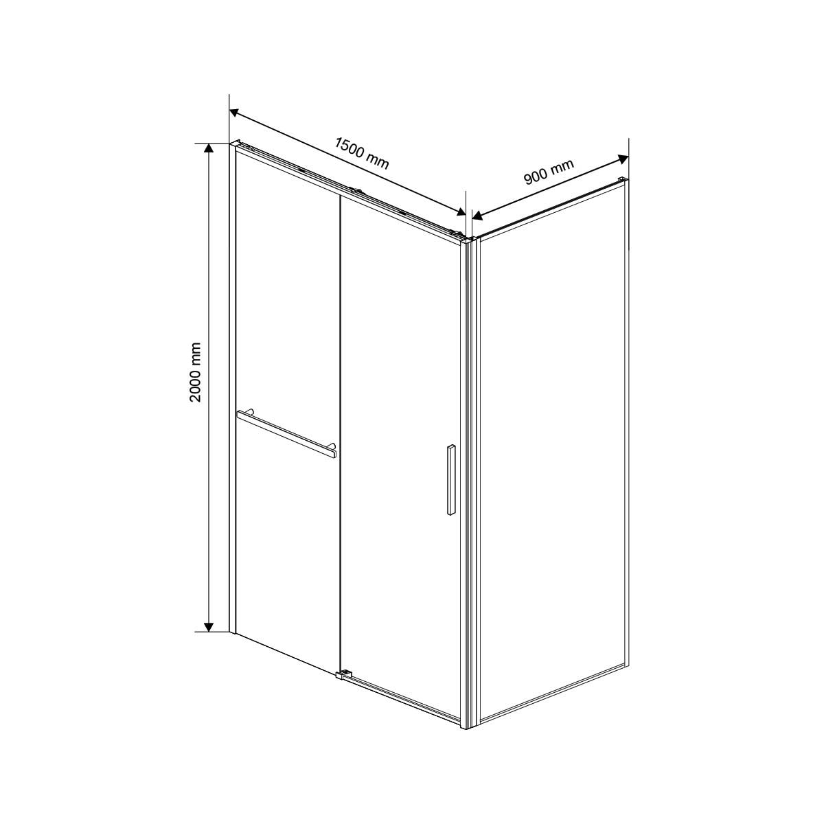 Душевой уголок Slim Soft VSR-1SS9015CL, 1500*900, хром, стекло прозрачное - Gidratop.ru изображение