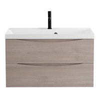 MARINO База под раковину подвесная с двумя выкатными ящиками, Rovere Grigio, 800x450x500, MARINO-800-2C-SO-RG-P