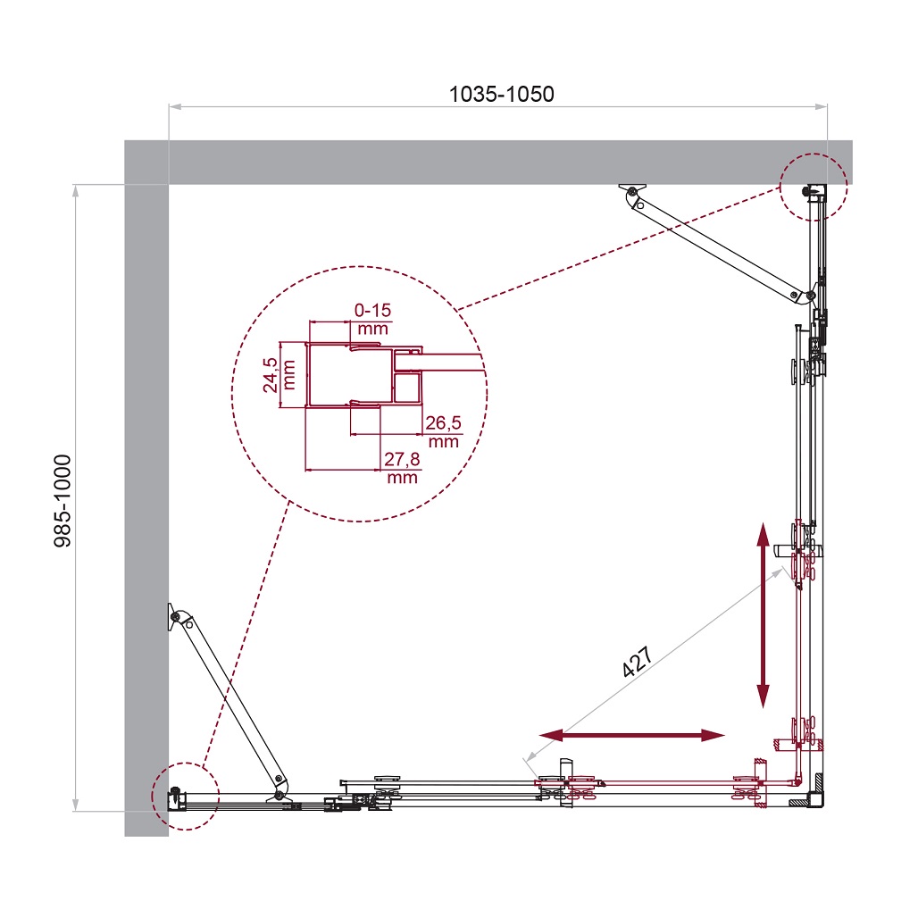 Душевой уголок BelBagno LUCE-AH-22-105/100-C-Cr - Gidratop.ru изображение