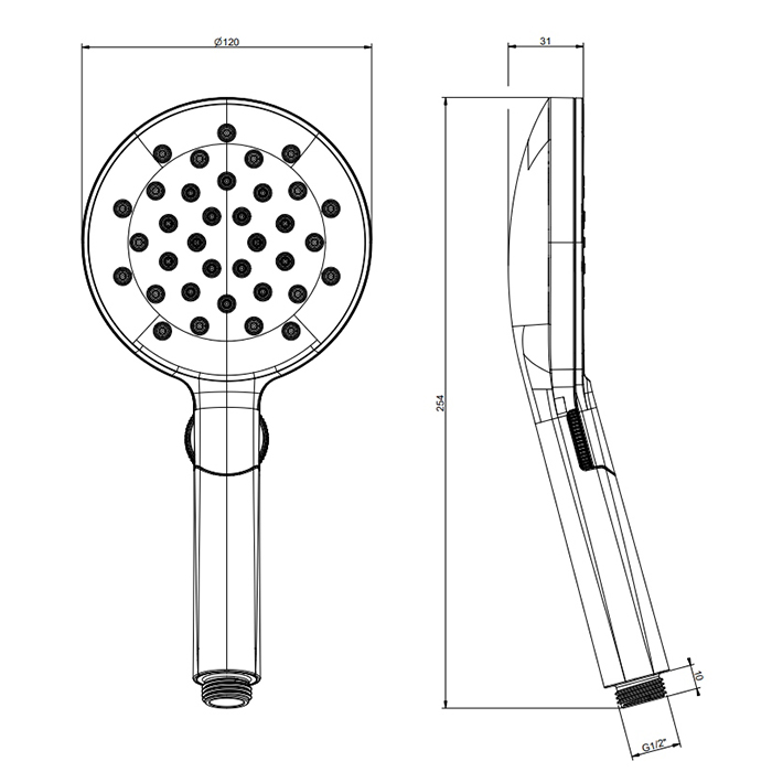 Gessi Emporio shower трех позиционный ручной душ с защитой от накипи с круглым переключателем, цвет: Finox Brushed Nickel - Gidratop.ru изображение