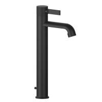 GESSI INCISO смеситель для раковины на 1 отверстие, высокий h=337мм, с донным клапаном Цвет: nero XL - Gidratop.ru изображение
