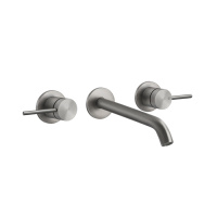 GESSI 316 встраиваемый смеситель с изливом 200-180мм (внешние части), цвет: steel brushed - Gidratop.ru изображение