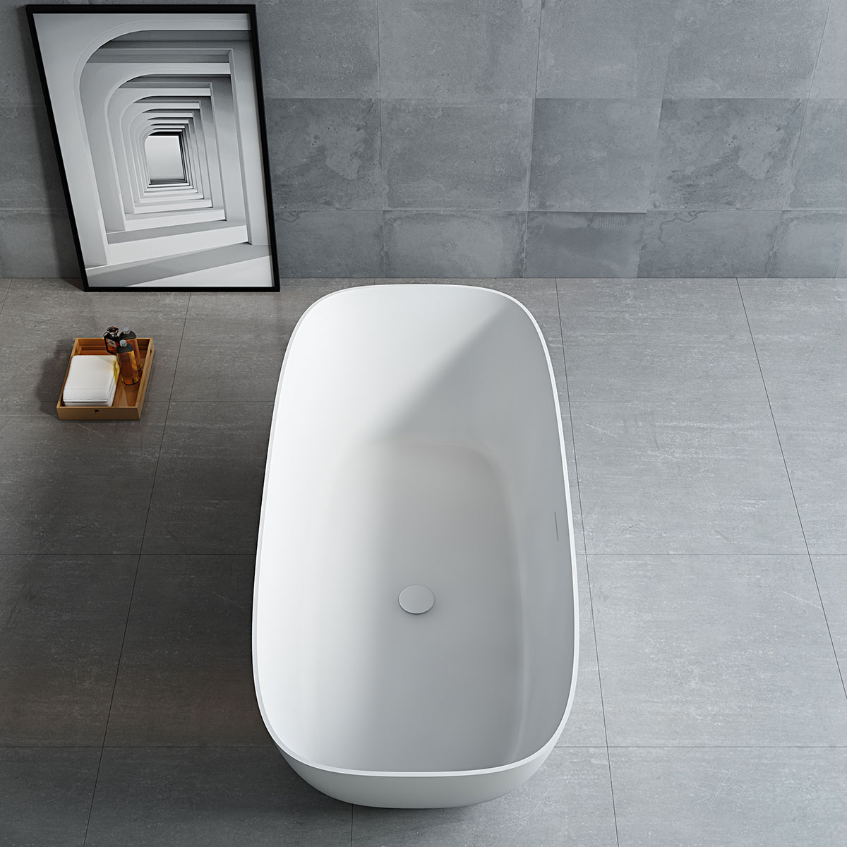 Ванна Solid Surface Vincea VBT-6S02MW, 1700*720*550, белый мат., слив-перелив в комплекте - Gidratop.ru изображение